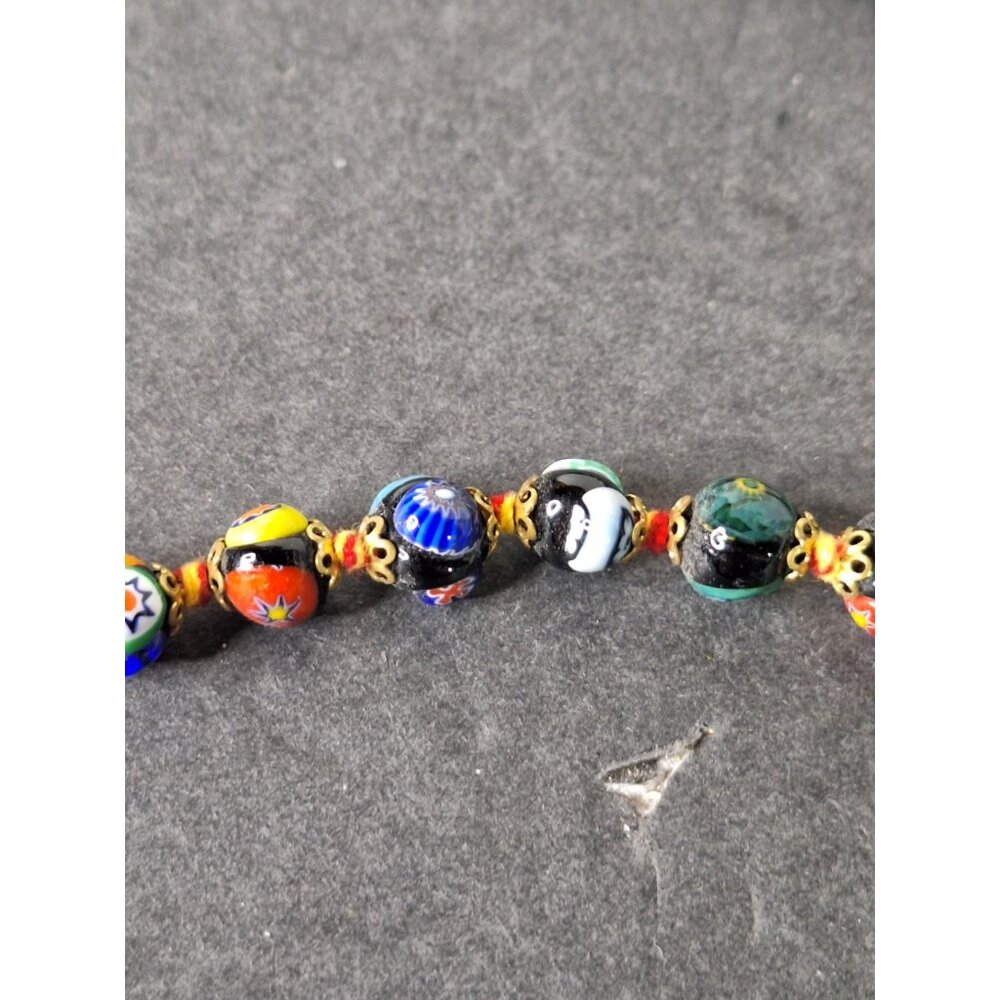 Vintage Original Murano Millefiori Art Glass Bead Necklace & Bracelet - Picture 6 of 16